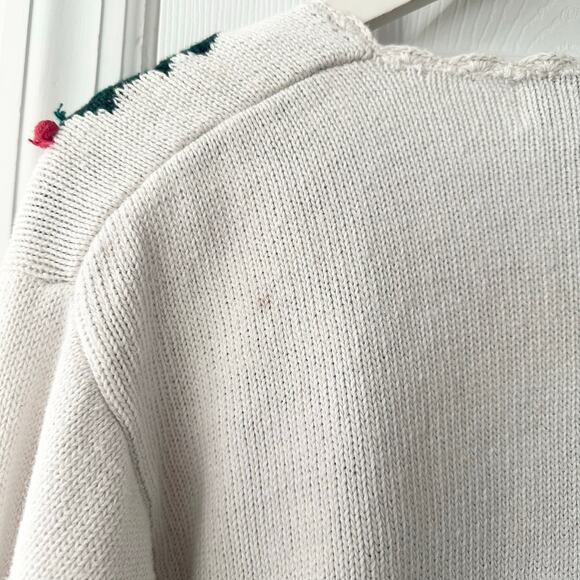 Milano Design Group Vintage Hong Kong Holly Berry Christmas Holiday Cardigan Sml - Picture 9 of 12